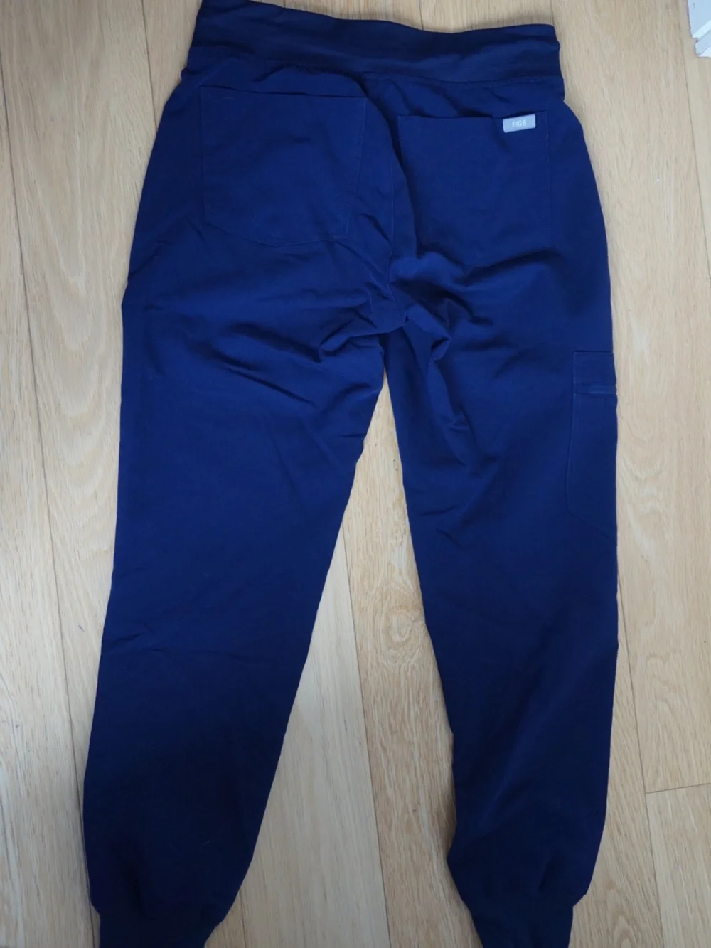 Figs Navy Jogger Sweatpants with Gray Drawstring